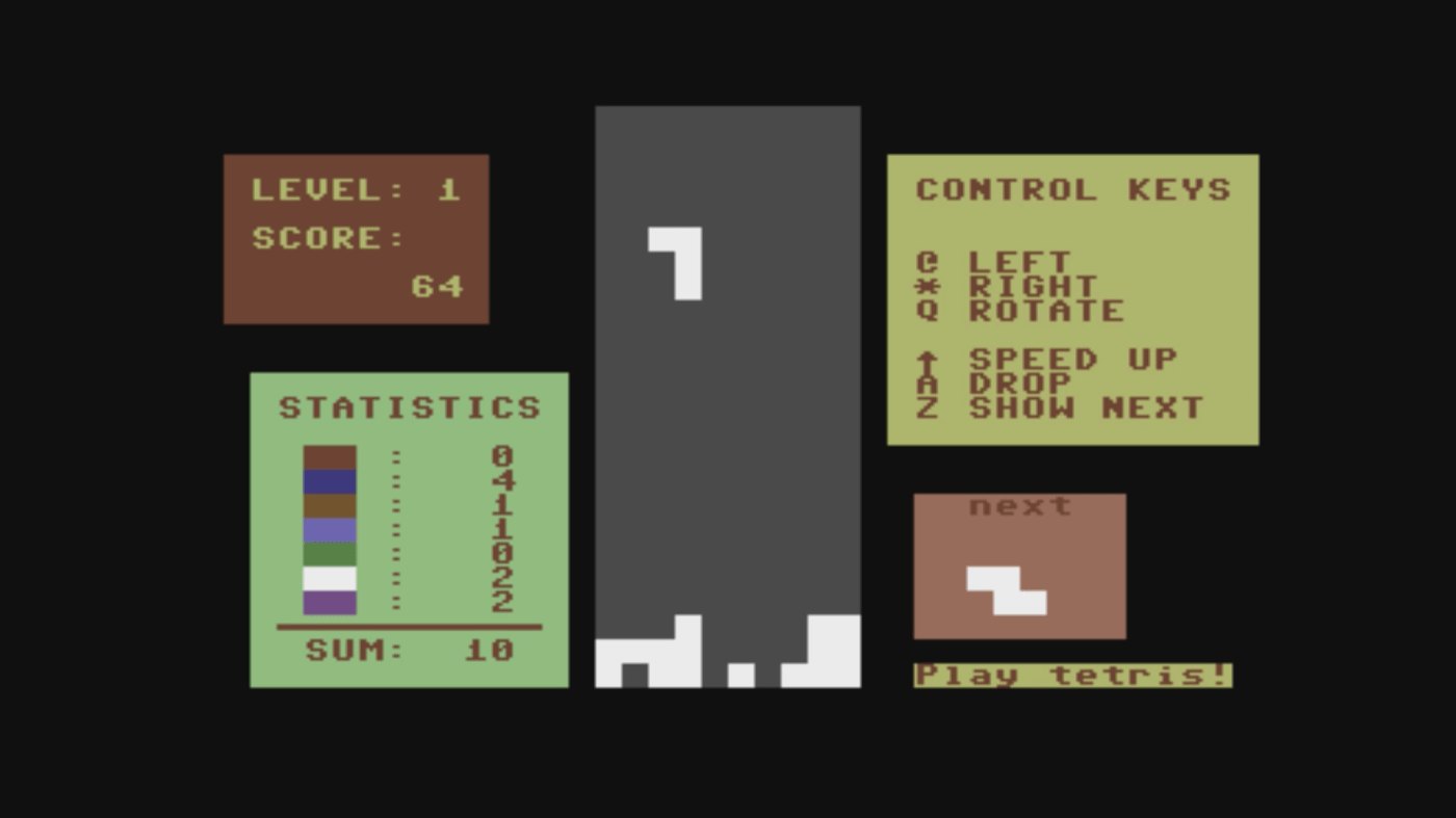 Tetris - Rátkai c64 magyar játék